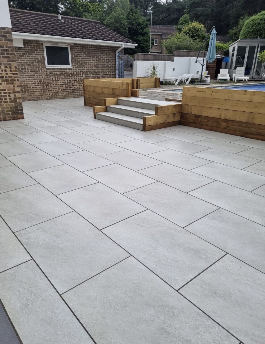 Natural stone patio project completed by White & Sons in Dorset & Hampshire (18)